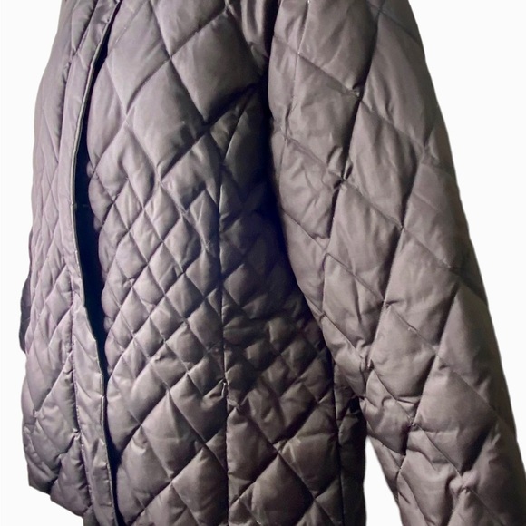 Macintosh New England Women's Quilted Winter Coat M Brown Removable Hood Zipper - Picture 5 of 15